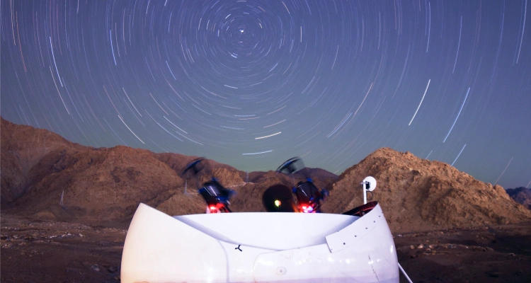 Ground observatory network under star trails