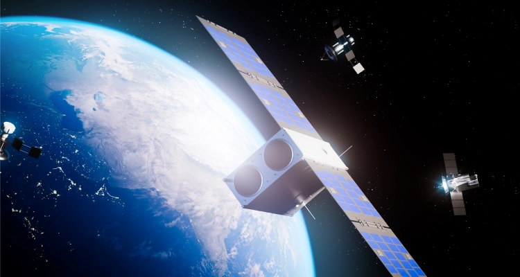 Satellite constellation orbiting Earth